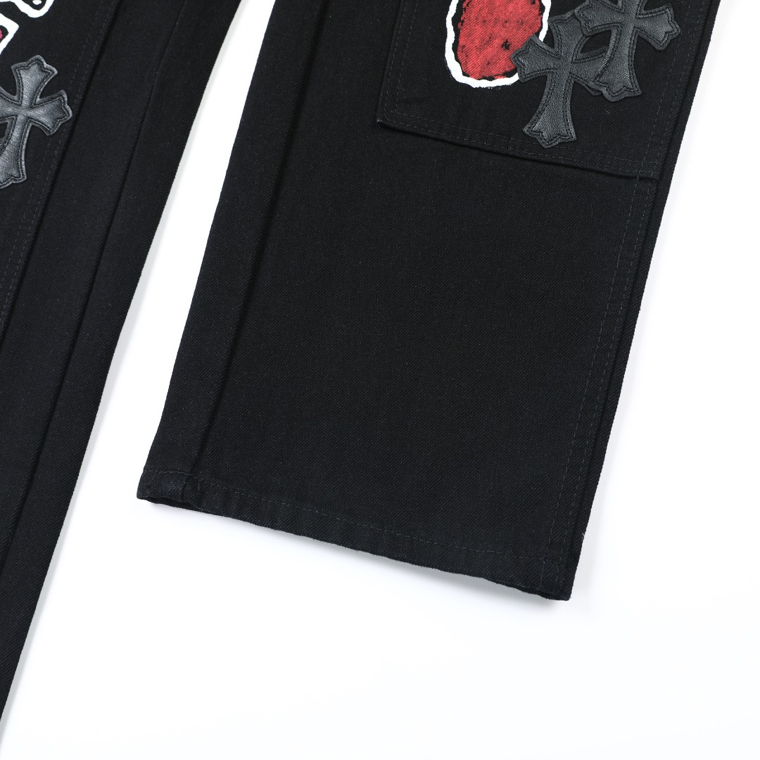 高版本Chrome hearts 克罗心 SexRecords系列涂鸦伐木裤牛仔裤