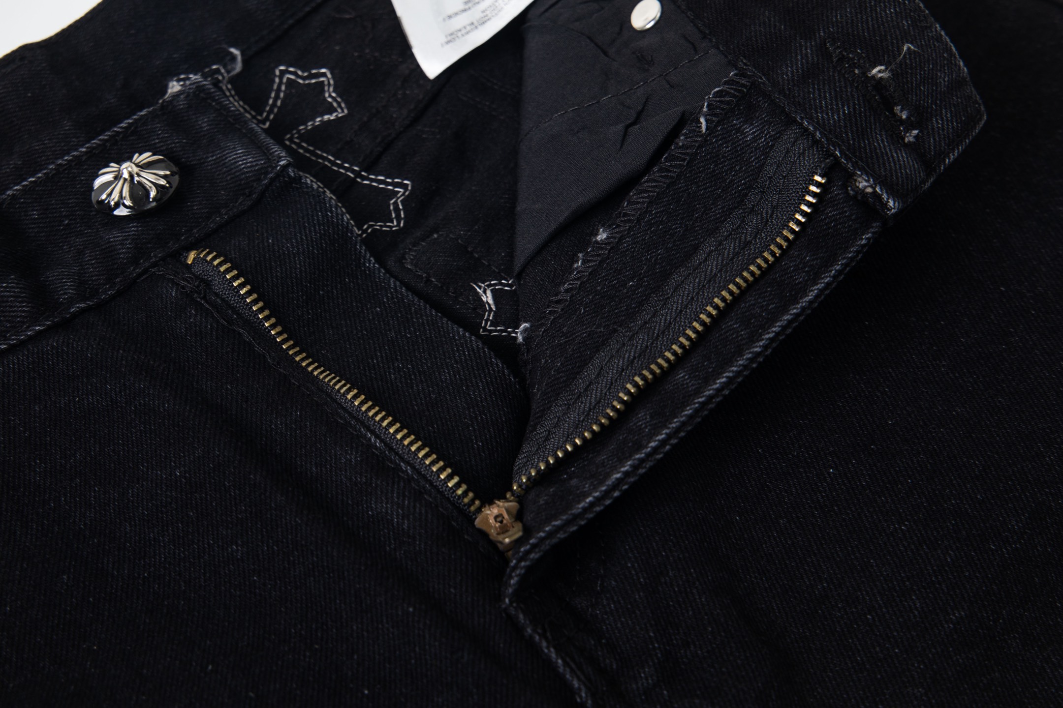 高版本Chrome hearts 克罗心 重叠多皮十字水洗做旧牛仔裤