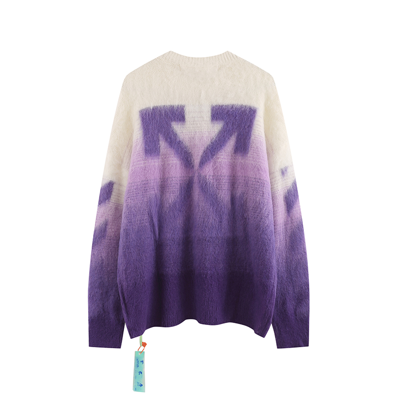 高版本OFF-WHITE 渐变箭头针织马海毛衣