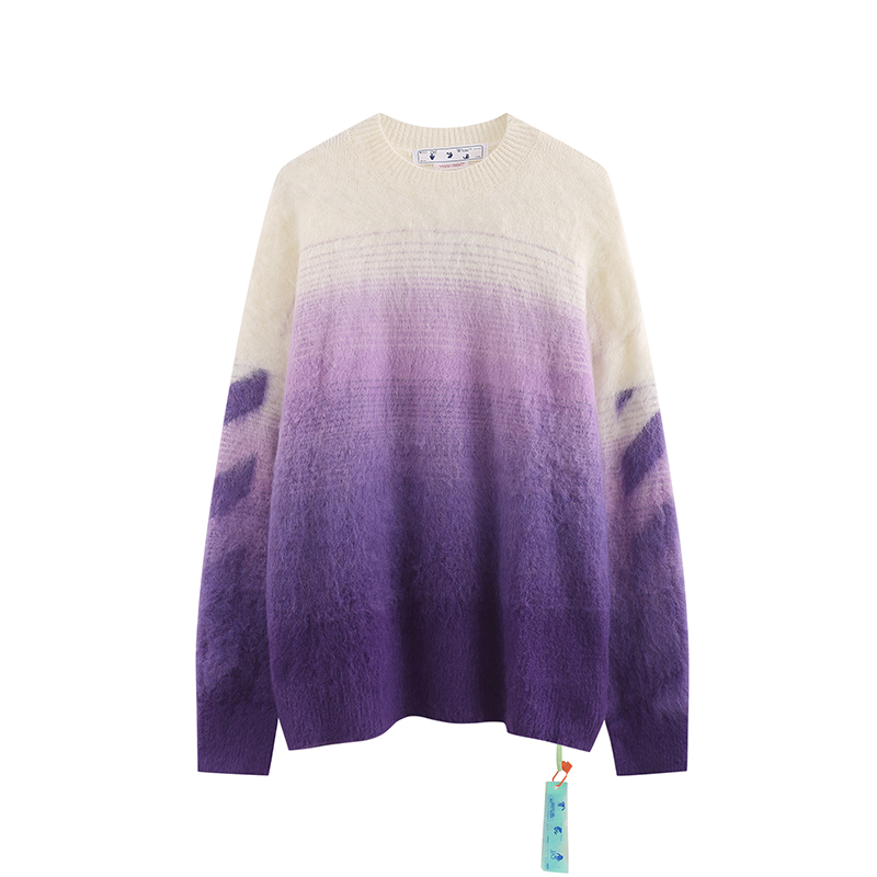 高版本OFF-WHITE 渐变箭头针织马海毛衣