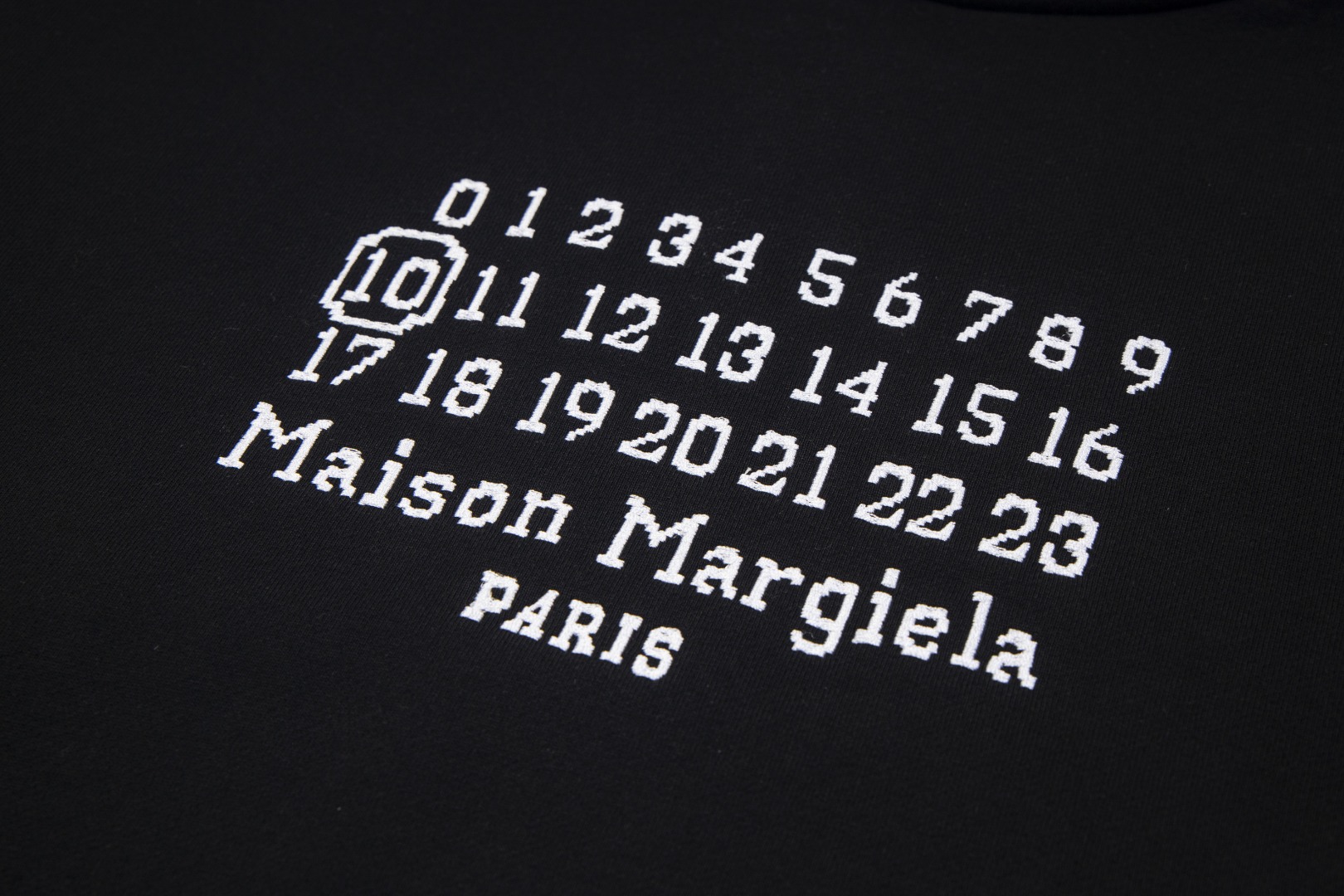 高版本MaisonMargiela/马吉拉 刺绣数字字母连帽卫衣