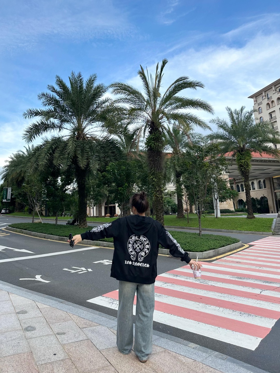 #Chrome hearts克罗心 花臂梵文马蹄开衫拉链外套 上身效果图#