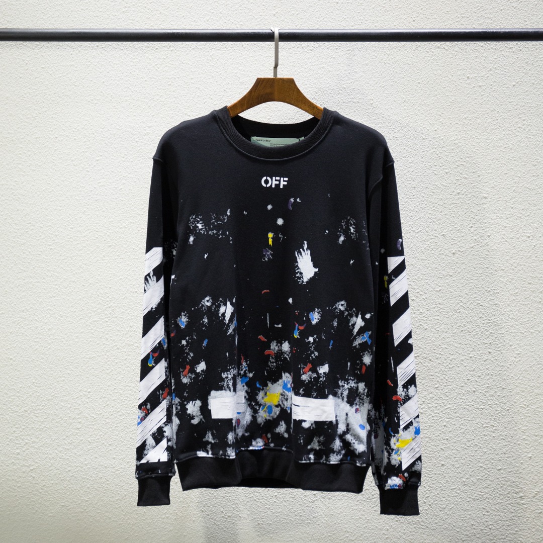 💰240
高版本OFF-WHITE 星空烟花泼墨卫衣，男女同款，经久不息的爆款。ow极具设计感长青卫衣，采用380克重纯棉毛圈面料，德国进口机器高清数码印花，多色叠印工艺复杂，环保级材料，色彩纯正，图䅁立体清晰，洗水吊牌等辅料标配，细节到位。os版型上身毫无压力
尺码：S-XL