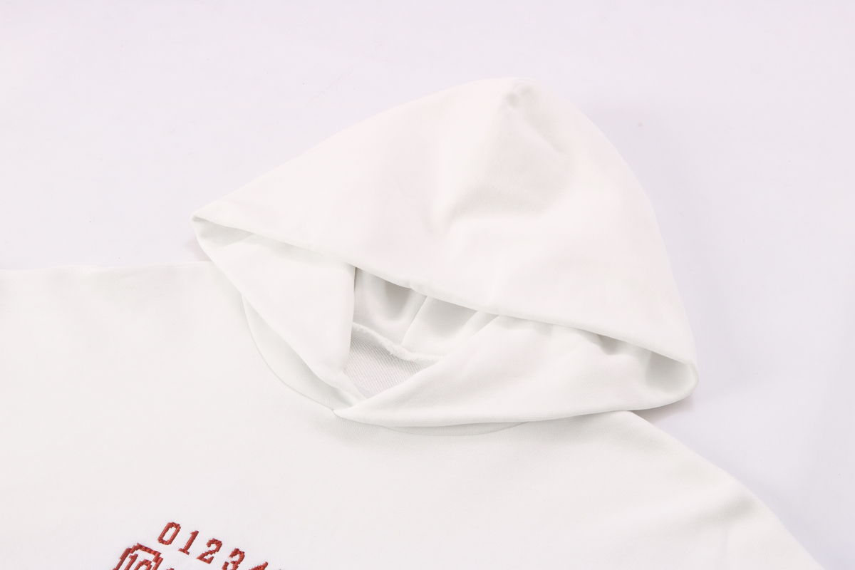 高版本MaisonMargiela/马吉拉 刺绣数字字母连帽卫衣