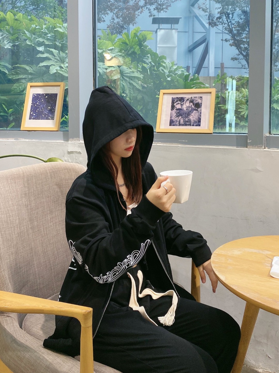 #Chrome hearts克罗心 花臂梵文马蹄开衫拉链外套 上身效果图#