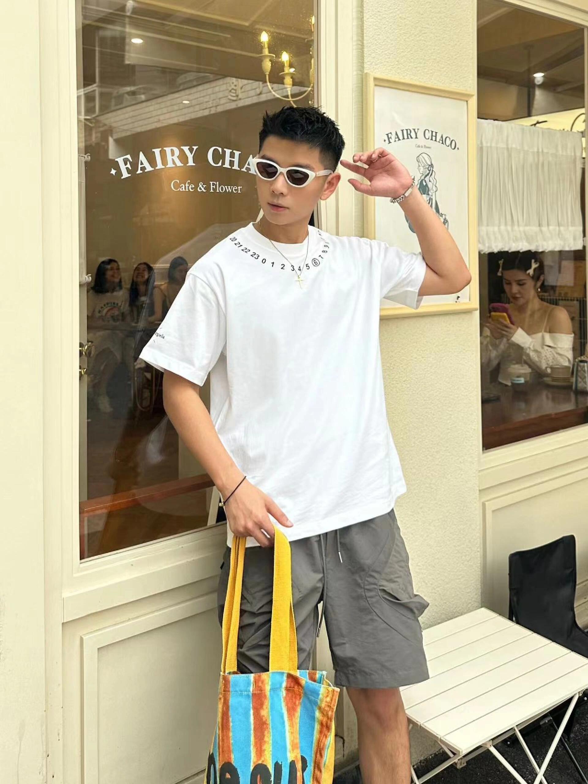 #MaisonMargiela/马吉拉 MM6数字印花短袖 上身效果图#