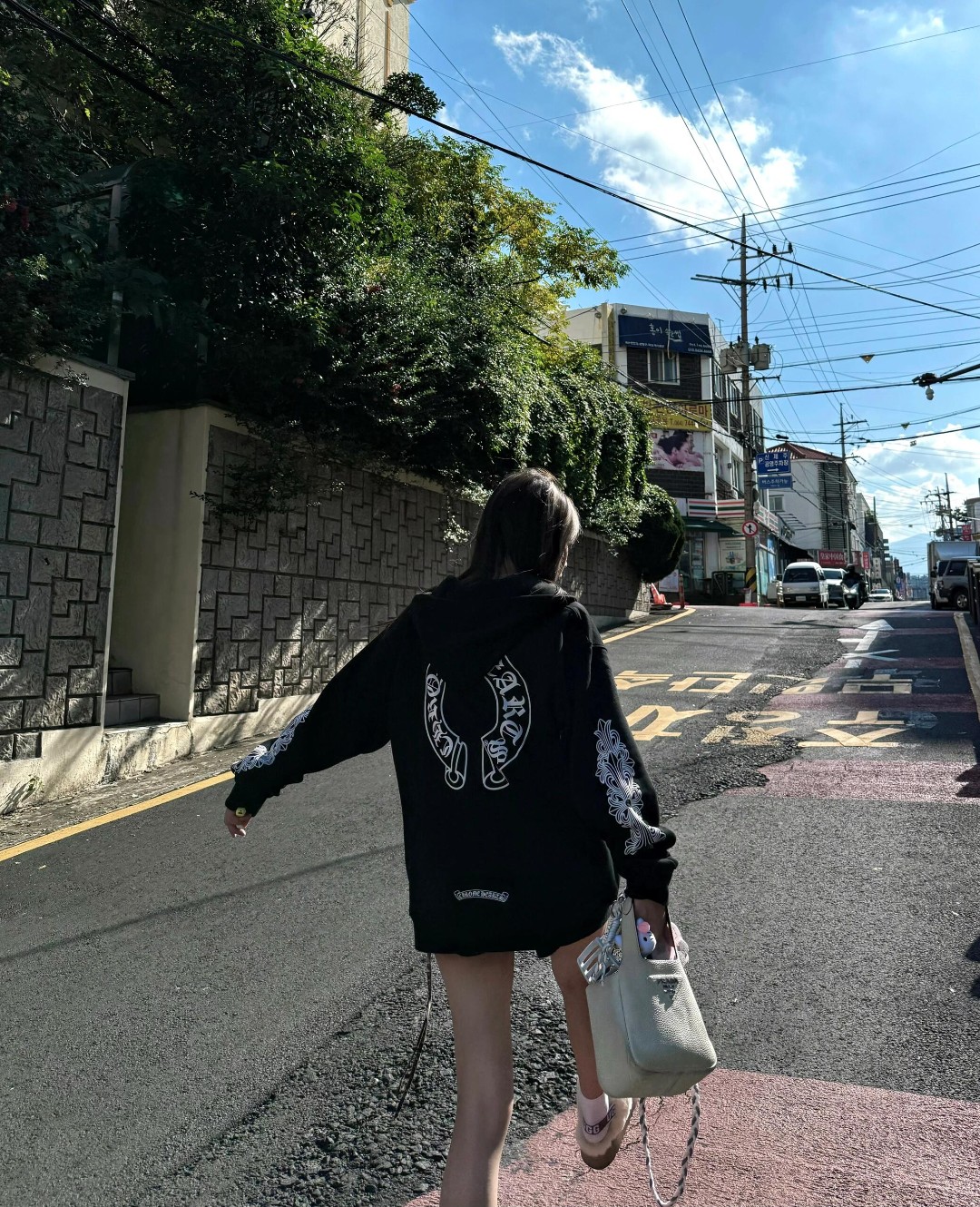 #Chrome hearts克罗心 花臂梵文马蹄开衫拉链外套 上身效果图#