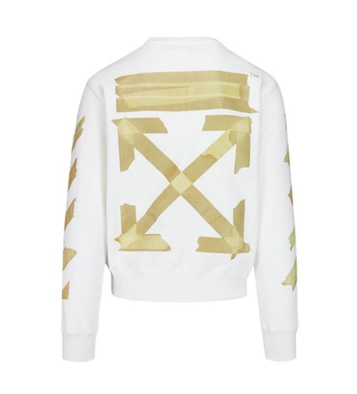 高版本OFF-WHITE C/O VIRGIL ABLOH 胶带箭头印花圆领卫衣