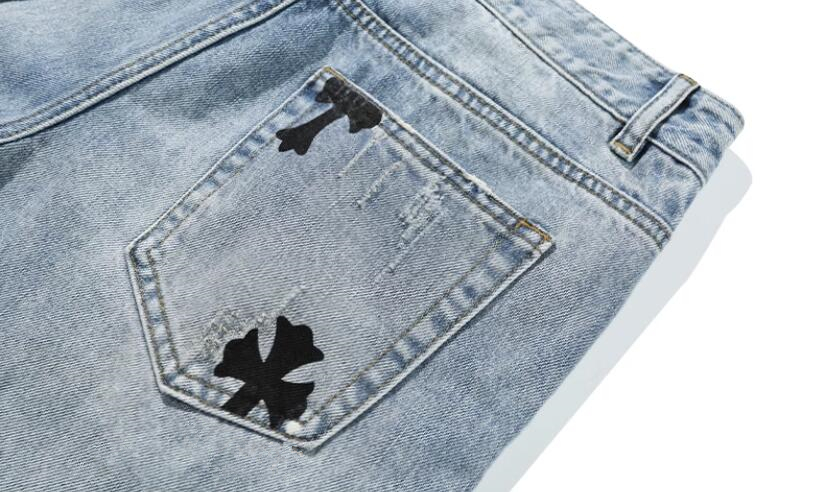 高版本Chrome Hearts 克罗心 十字水洗牛仔裤