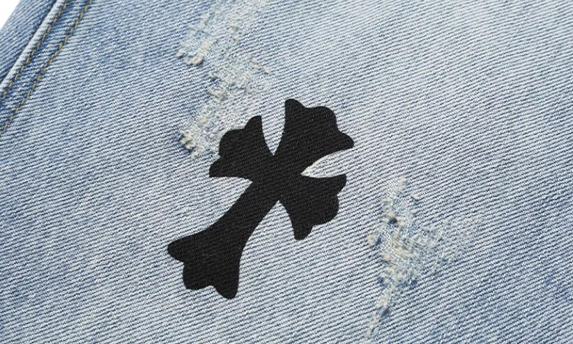高版本Chrome Hearts 克罗心 十字水洗牛仔裤