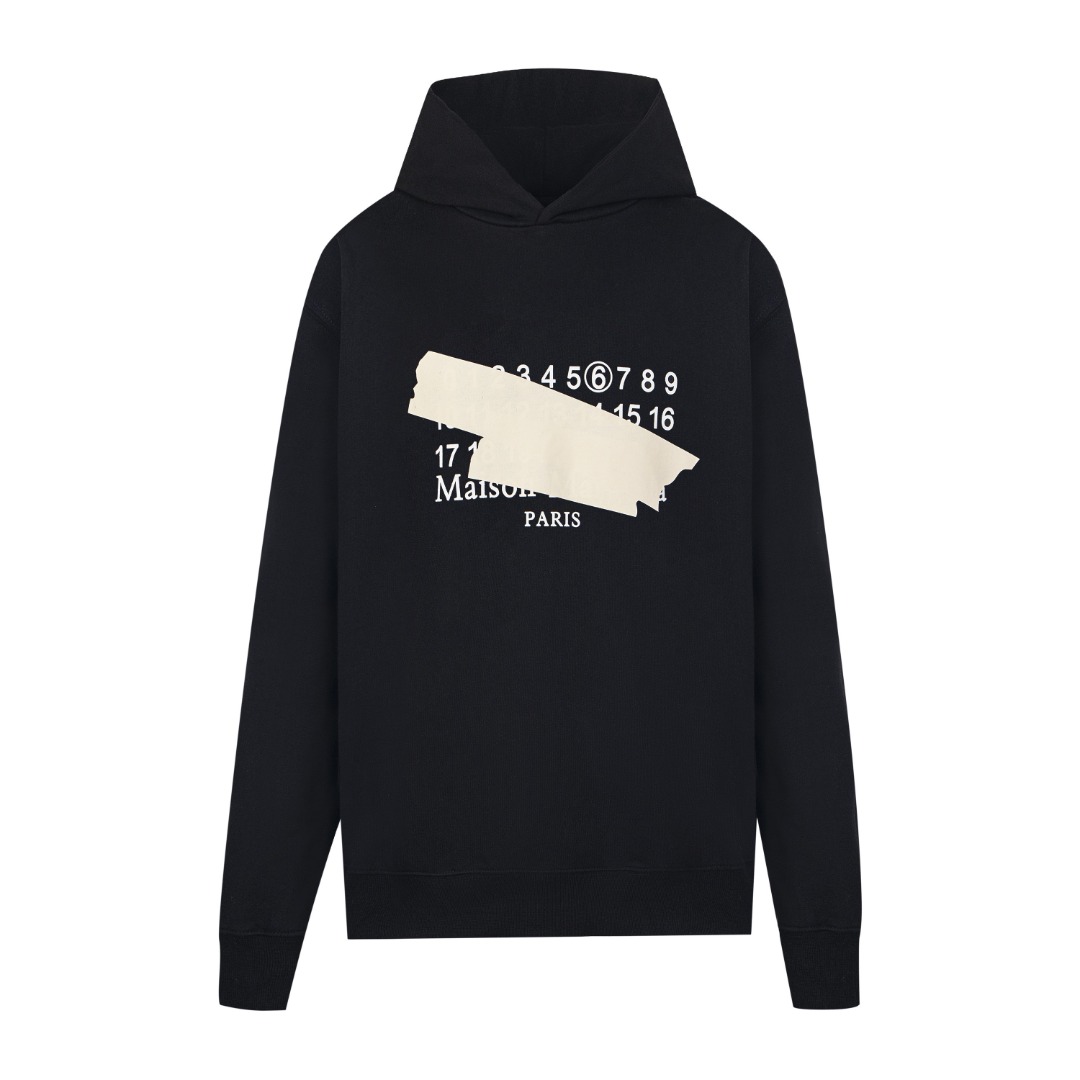 高版本MaisonMargiela/马吉拉 胶带数字印花连帽卫衣