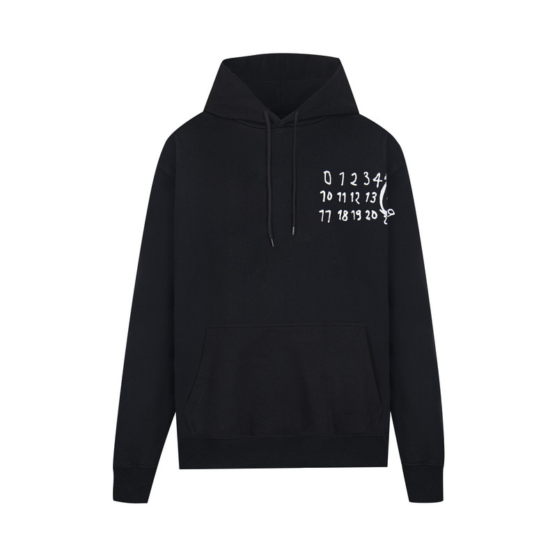 高版本MaisonMargiela/马吉拉 侧边数字印花连帽卫衣