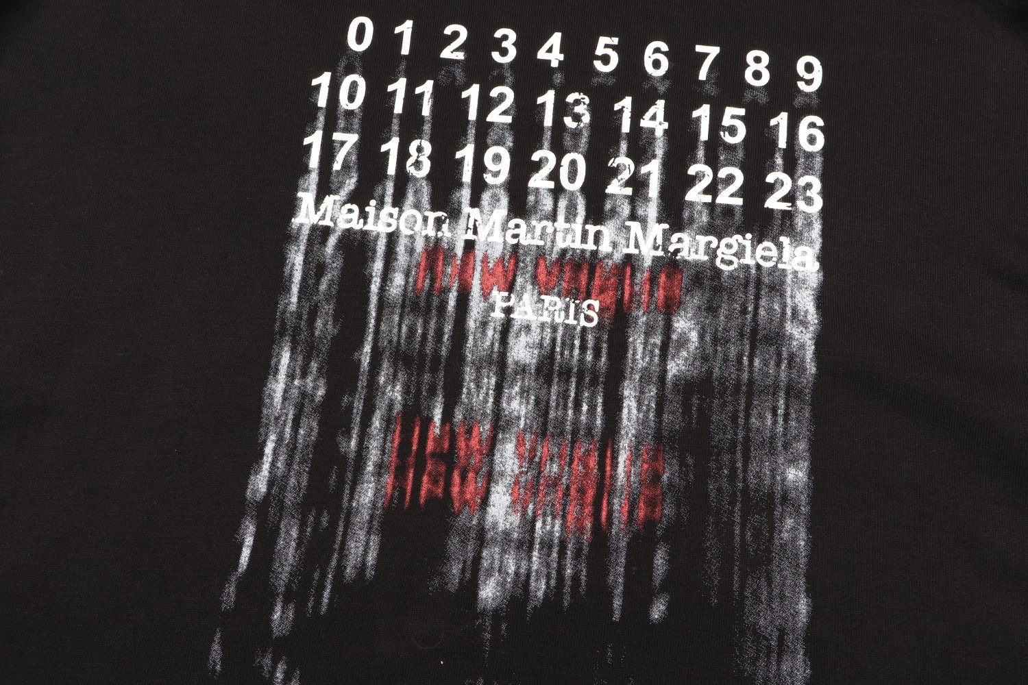 高版本MaisonMargiela/马吉拉 重影数字印花连帽卫衣