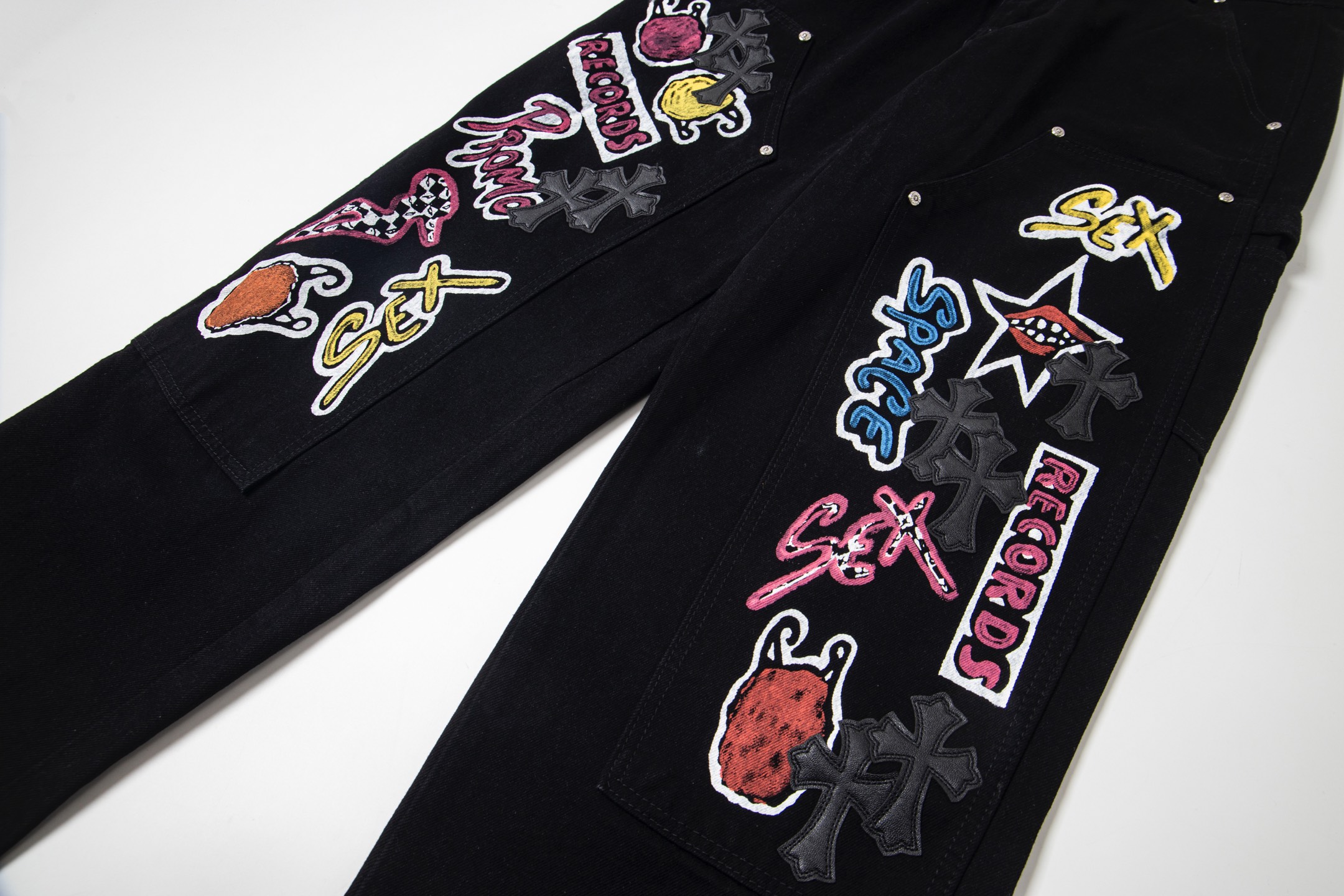 高版本Chrome hearts 克罗心 SexRecords系列涂鸦伐木裤牛仔裤