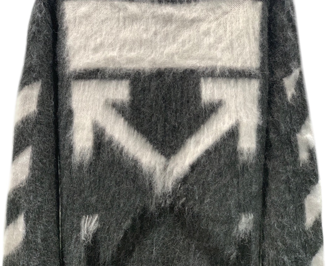 高版本OFF-WHITE 渐变箭头针织马海毛衣