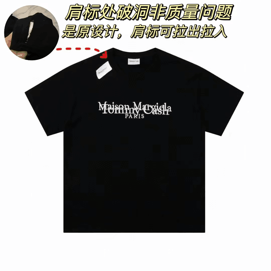 高版本MaisonMargiela/马吉拉 x Tommy Cash联名款刺绣字母短袖