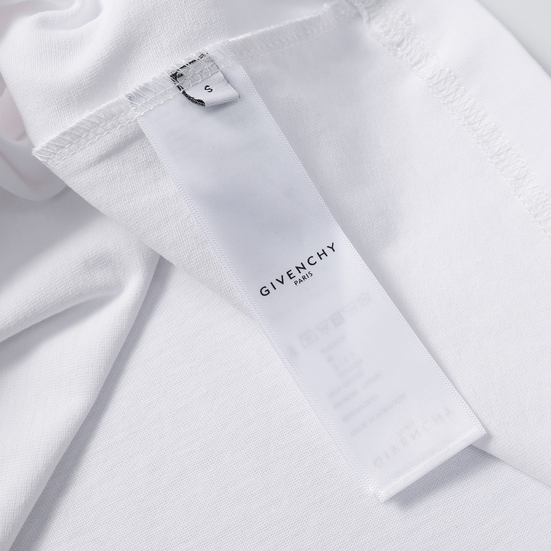 高版本Givenchy/纪梵希 重工刺绣短袖 男女同款 前后10w针田岛重工刺绣