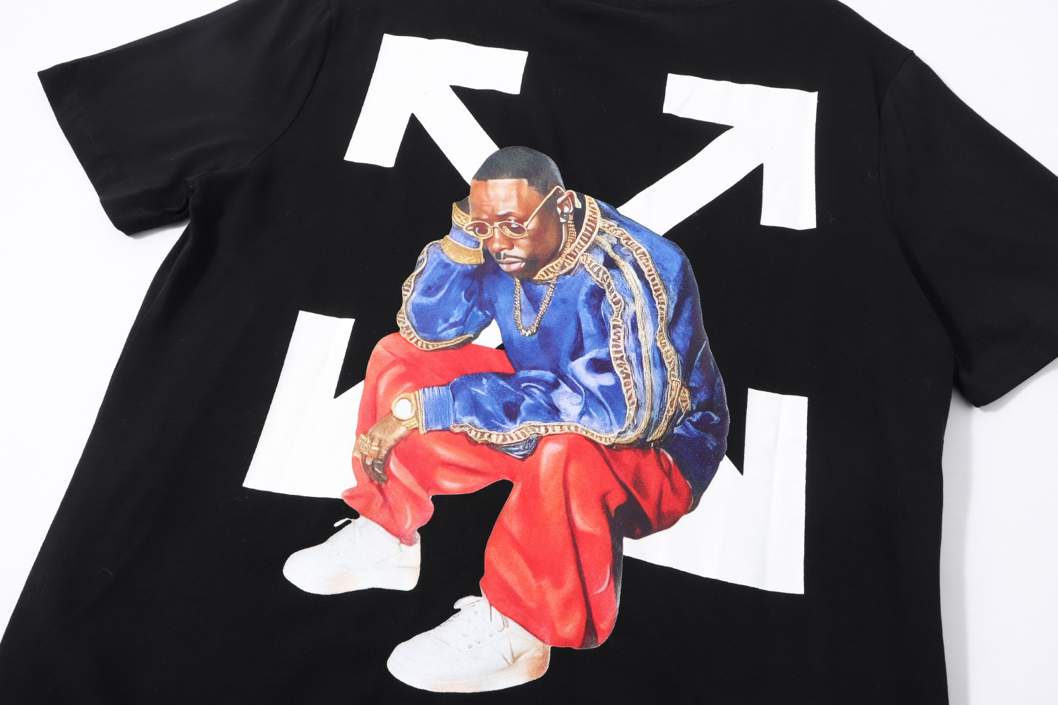 高版本OFF-WHITE 26ss嘻哈主题印花短袖T恤