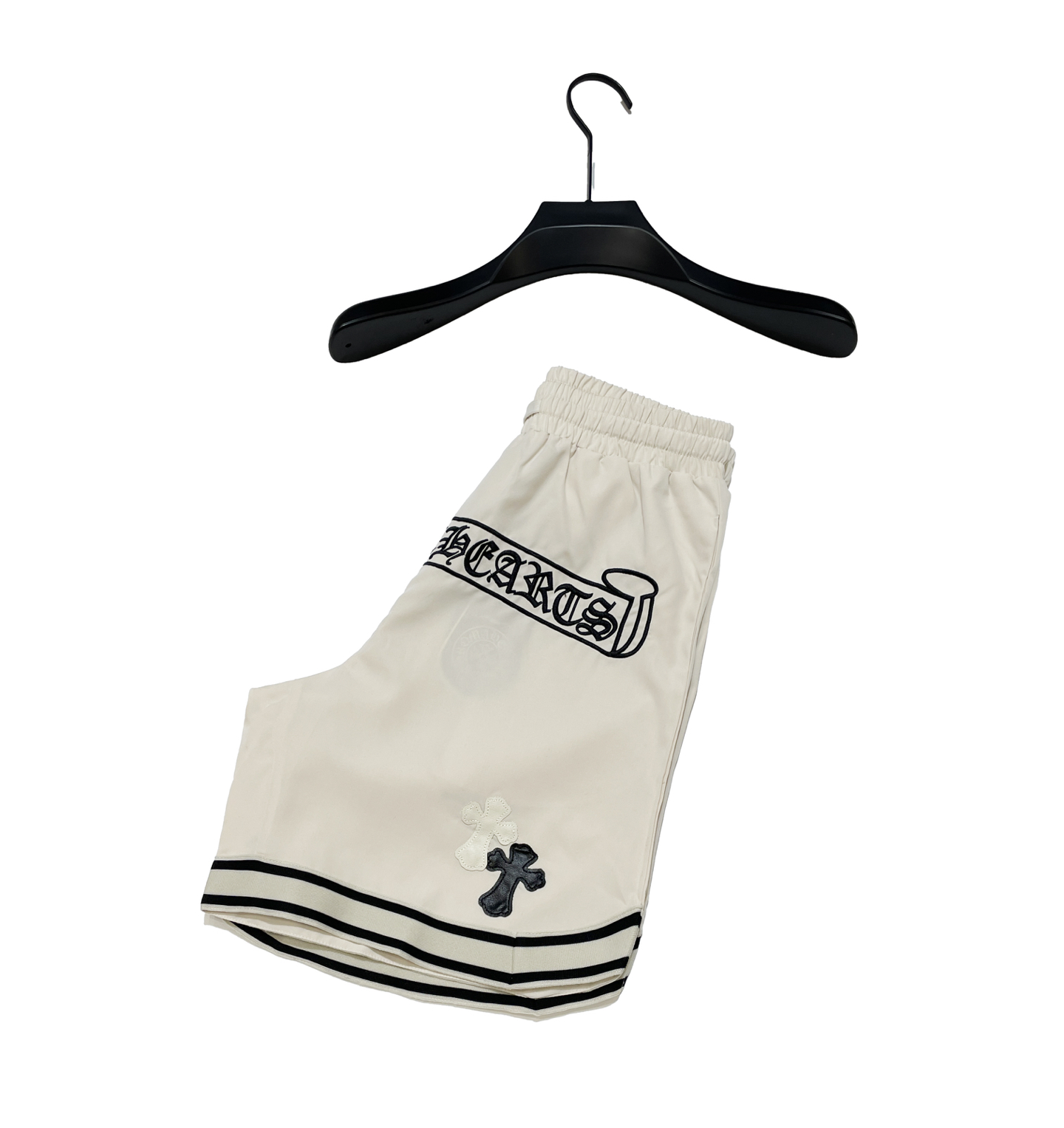高版本Chrome Hearts克罗心 皮标十字 刺绣梵文短裤-Chinese UA Cheap High Quatity Brand Clothes Bags handbags Sneakers wholesale wholesaler seller from China Factory suppliers Fashion Clothing Shoes best Quality Beautiful Price 高版本Chrome Hearts克罗心 皮标十字 刺绣梵文短裤