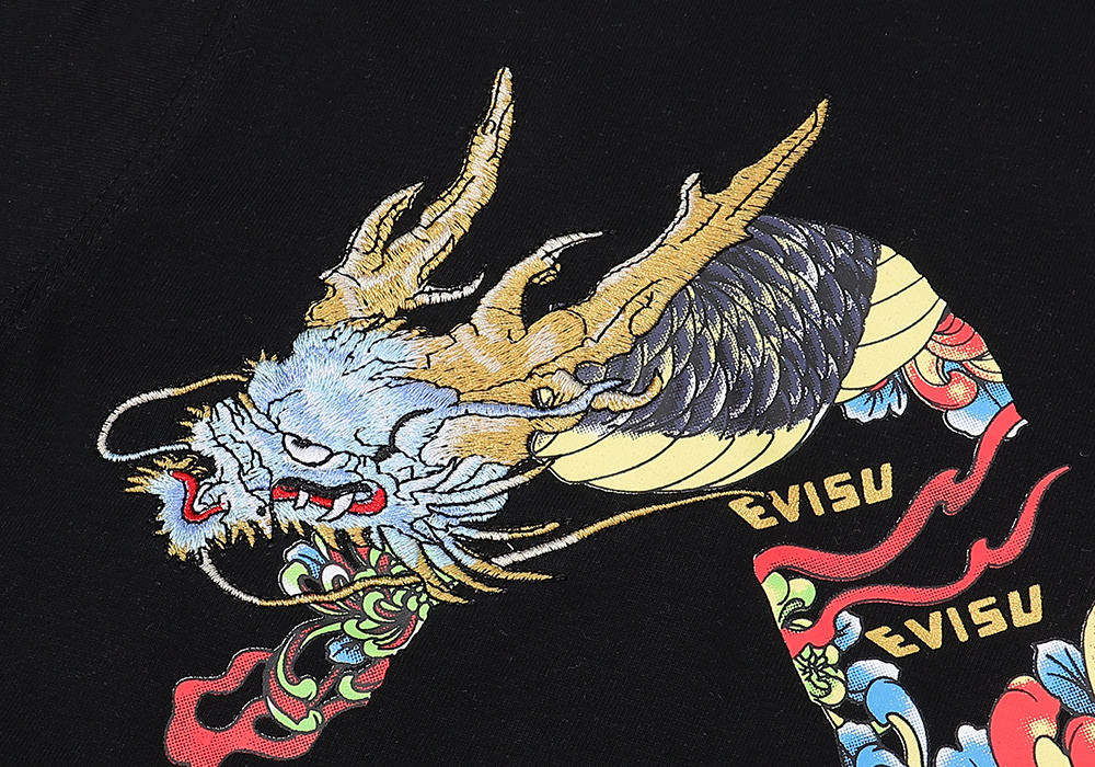 高版本EVISU福神 海神祥龙刺绣大M印花短袖