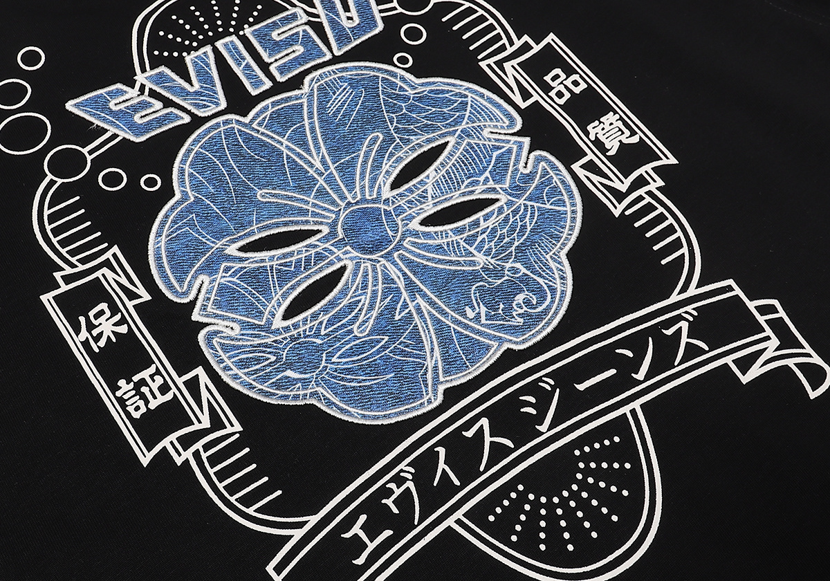 高版本EVISU福神 家花重工刺绣短袖