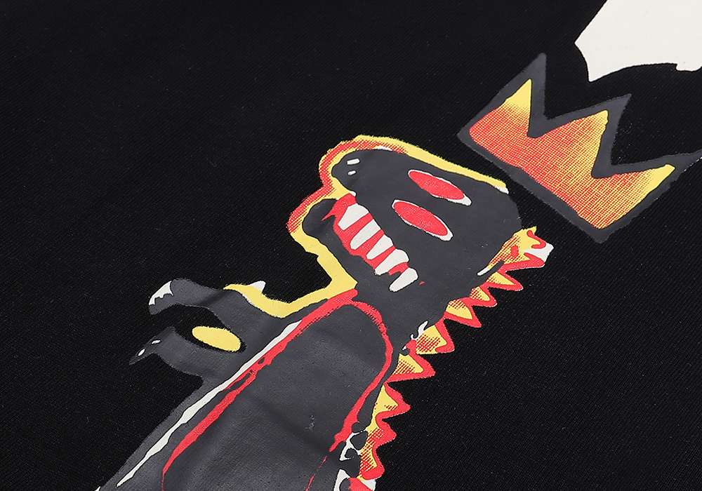 高版本EVISU福神 x Jean Michel Basquiat联名大M印花恐龙短袖T恤-Chinese UA Cheap High Quatity Brand Clothes Bags handbags Sneakers wholesale wholesaler seller from China Factory suppliers Fashion Clothing Shoes best Quality Beautiful Price 高版本EVISU福神 x Jean Michel Basquiat联名大M印花恐龙短袖T恤