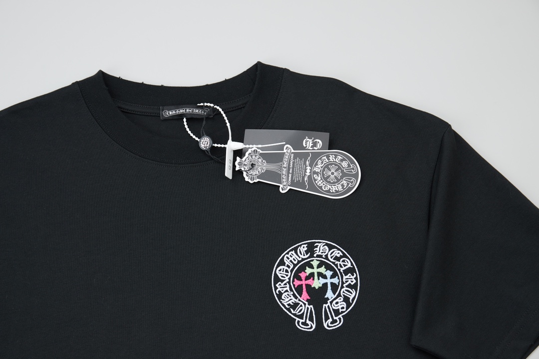 高版本Chrome Hearts克罗心 重工刺绣马蹄十字短袖-Top High Quatity Cheap Sneakers Fashion Clothing Clothes Bags handbags Shoes of all Brand wholesale With The best Quality And Beautiful Price from China Factory Chinese suppliers wholesaler seller 高版本Chrome Hearts克罗心 重工刺绣马蹄十字短袖