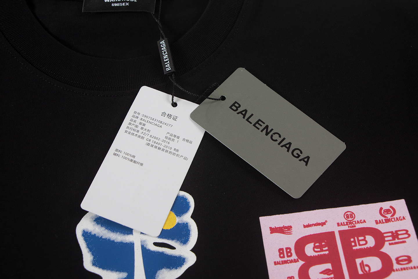 高版本BALENCIAGA/巴黎世家 标签logo印花短袖