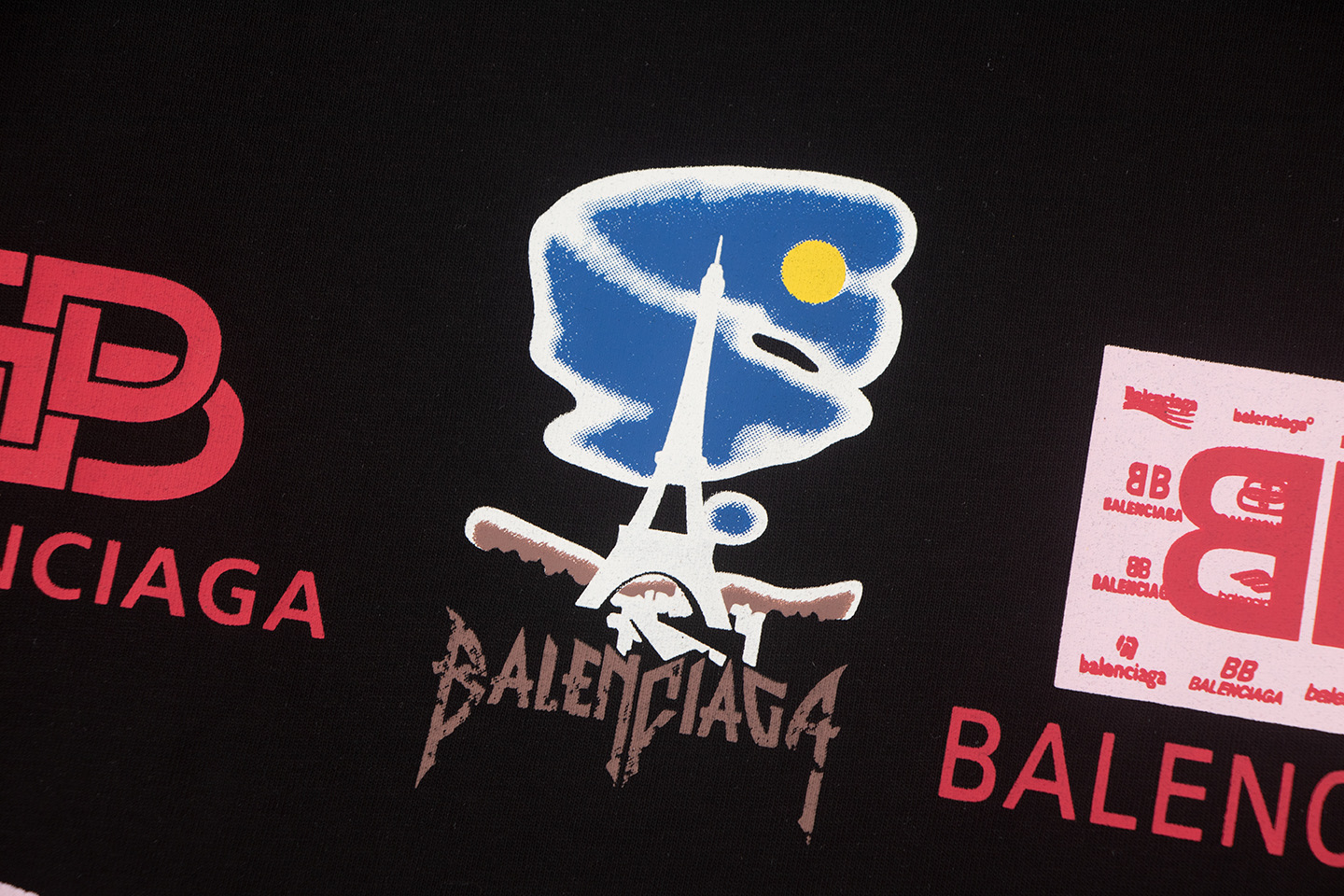 高版本BALENCIAGA/巴黎世家 标签logo印花短袖