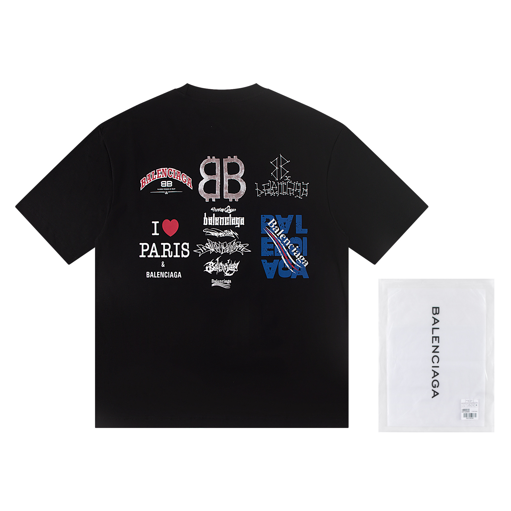 高版本BALENCIAGA/巴黎世家 标签logo印花短袖