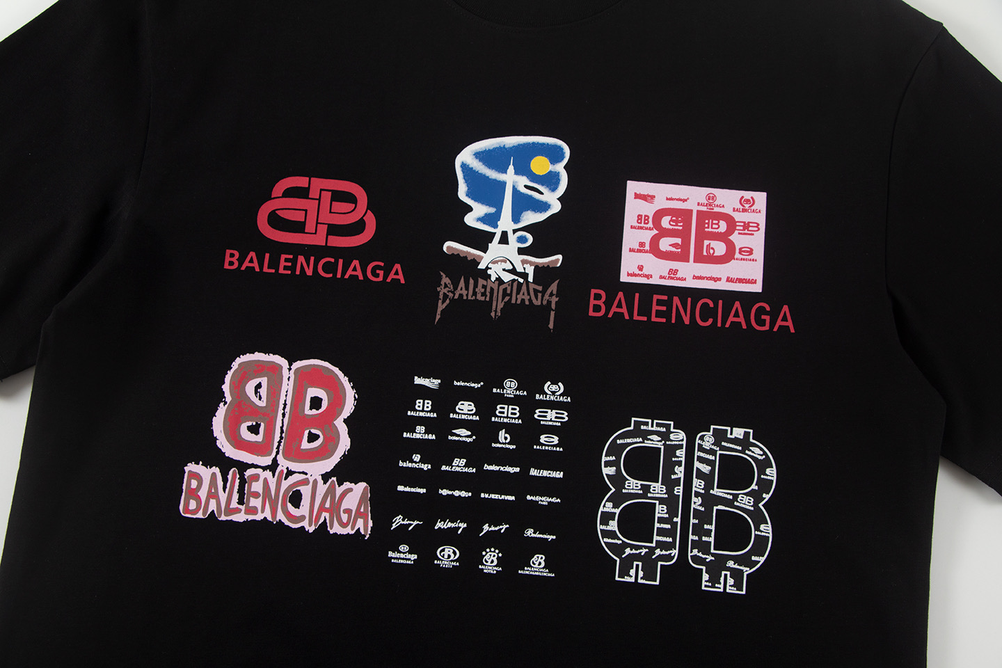 高版本BALENCIAGA/巴黎世家 标签logo印花短袖