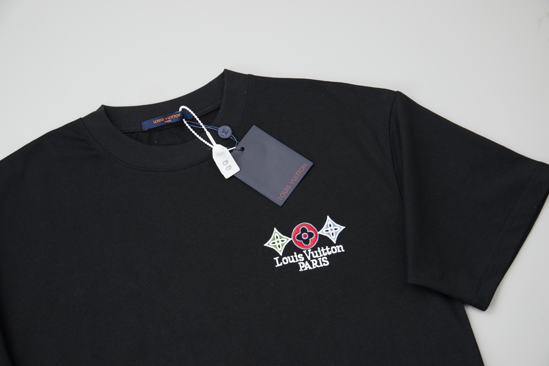 高版本LOUIS VUITTON路易威登 重工刺绣logo短袖