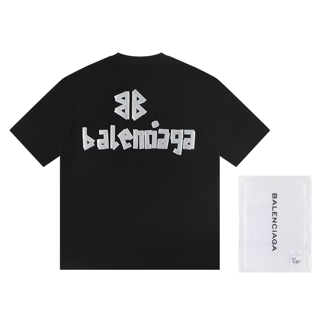 高版本BALENCIAGA/巴黎世家 发泡字母印花短袖-Chinese UA Cheap High Quatity Brand Clothes Bags handbags Sneakers wholesale wholesaler seller from China Factory suppliers Fashion Clothing Shoes best Quality Beautiful Price 高版本BALENCIAGA/巴黎世家 发泡字母印花短袖