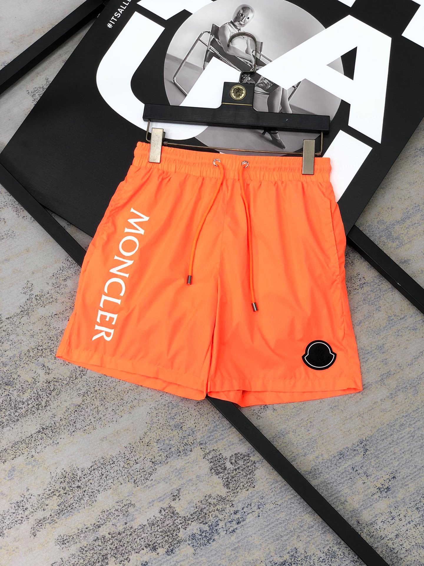 MONCLER Men's Orange Swim Trunks | Quick-Dry Fabric, Stylish Summer Essential 1 i1708533457 5781 3