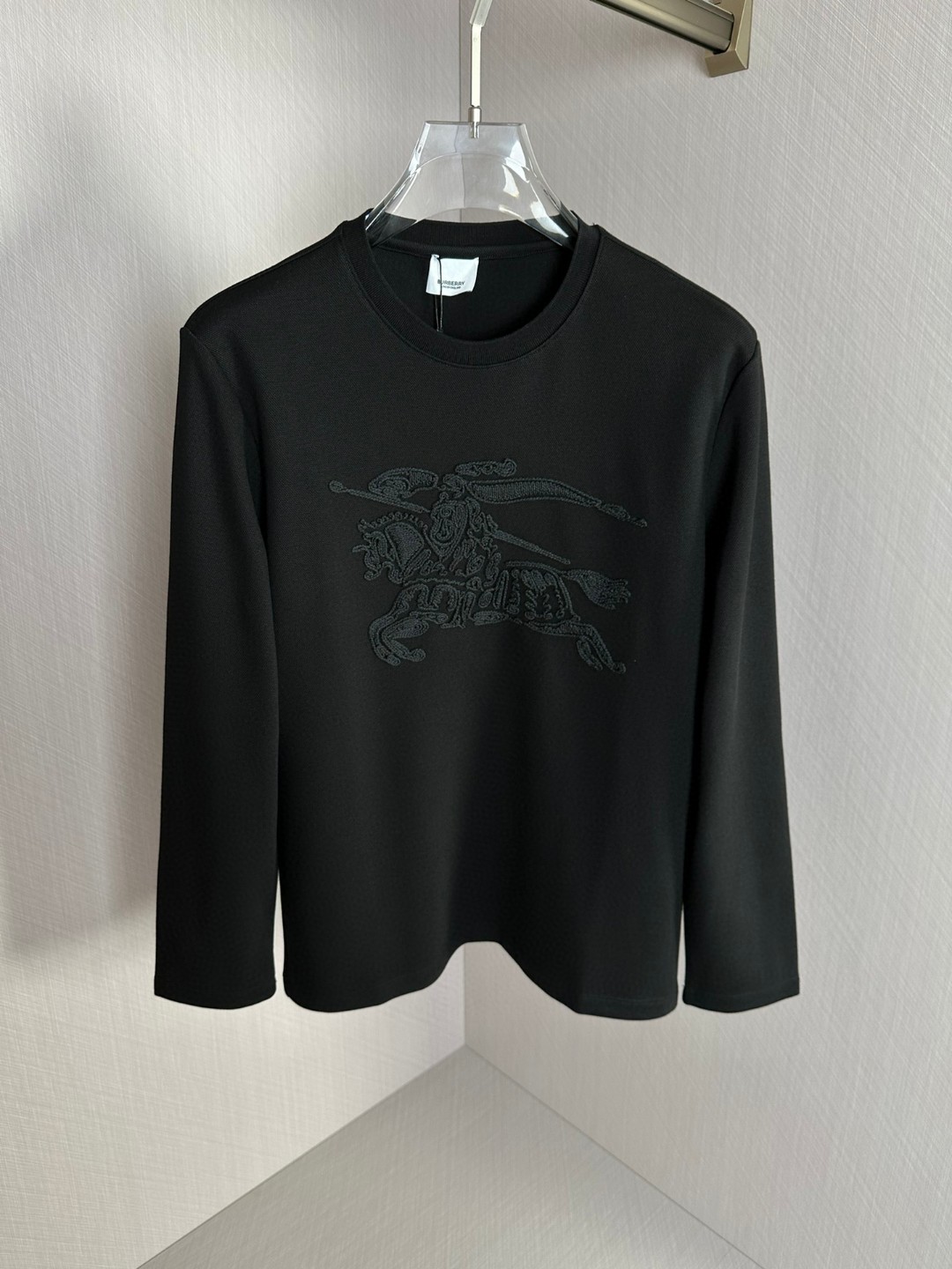 Burberry Clothing T-Shirt Embroidery Unisex Cotton Mercerized Spring/Summer Collection Fashion Long Sleeve