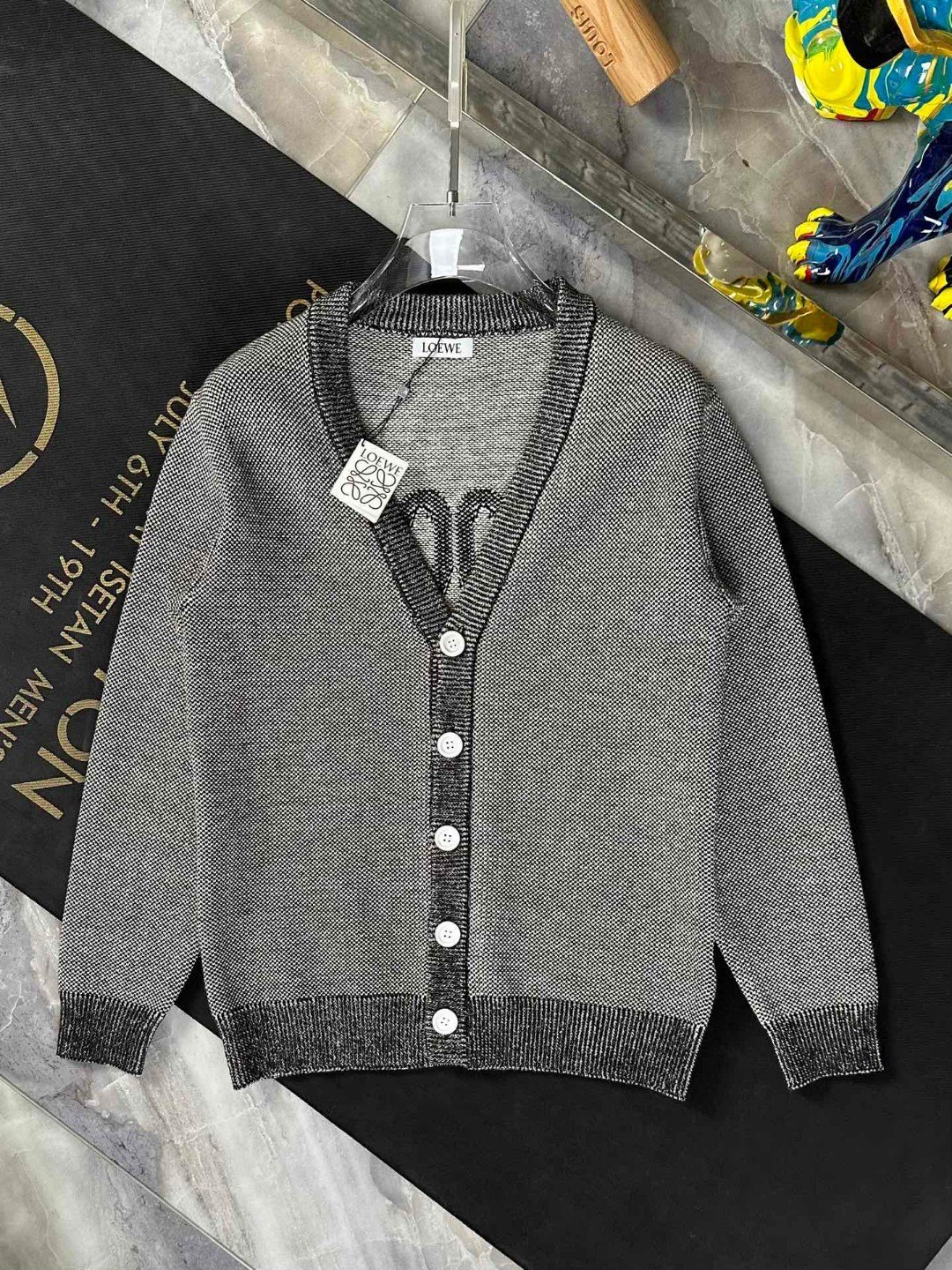 Loewe Clothing Cardigans Knit Sweater Sweatshirts Weave Unisex Knitting Wool