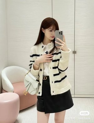 Dior Clothing Cardigans Knit Sweater Knitting Wool Spring Collection
