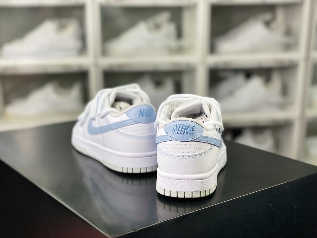 SB Dunk Low ”White/Haze Blue” dunk series low-top casual sports skateboard shoes ”leather white haze blue rope” DH9765-102