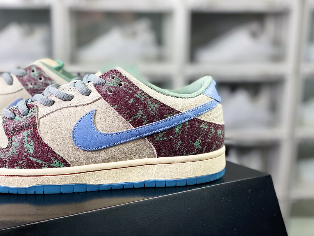 220 Crenshaw Skate Club x 【Nike】 SB Dunk Low Pro"Multi-Color"扣篮系列低帮板鞋“浅灰天蓝酒红绿”FN4193-100