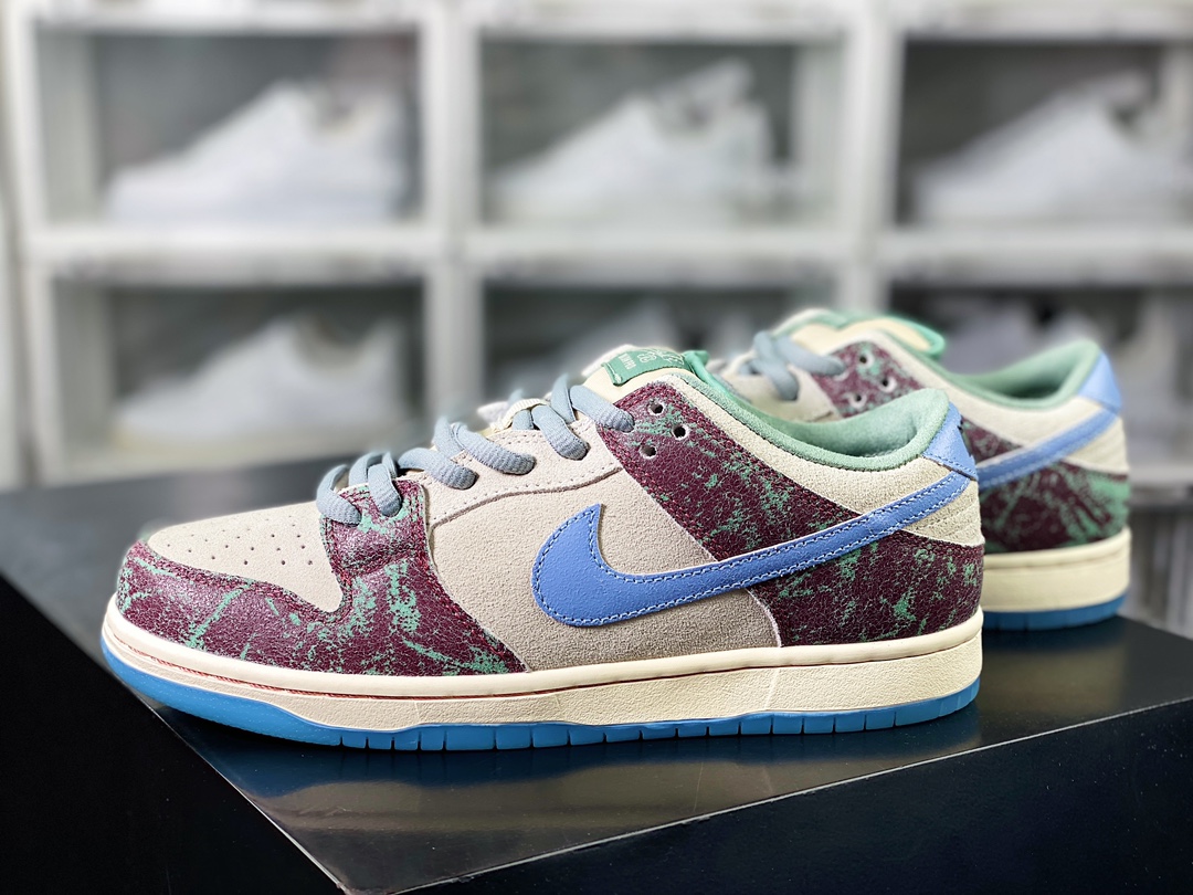 220 Crenshaw Skate Club x 【Nike】 SB Dunk Low Pro"Multi-Color"扣篮系列低帮板鞋“浅灰天蓝酒红绿”FN4193-100