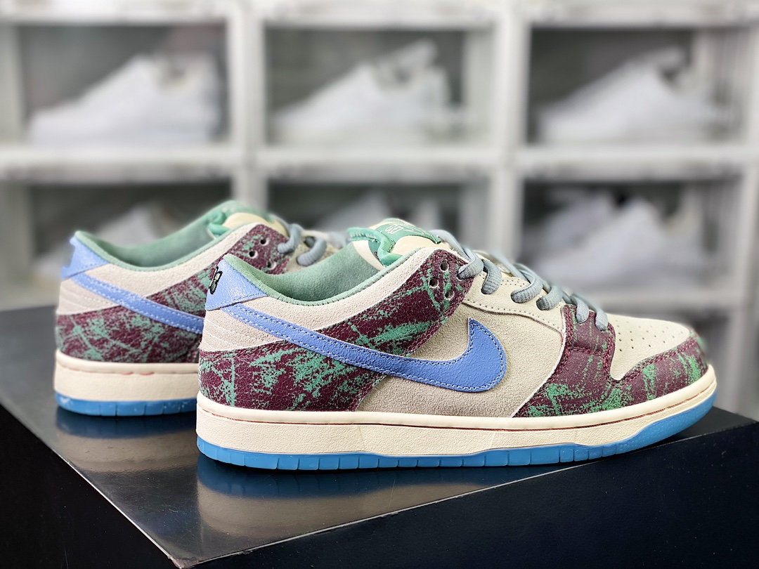 220 Crenshaw Skate Club x 【Nike】 SB Dunk Low Pro"Multi-Color"扣篮系列低帮板鞋“浅灰天蓝酒红绿”FN4193-100