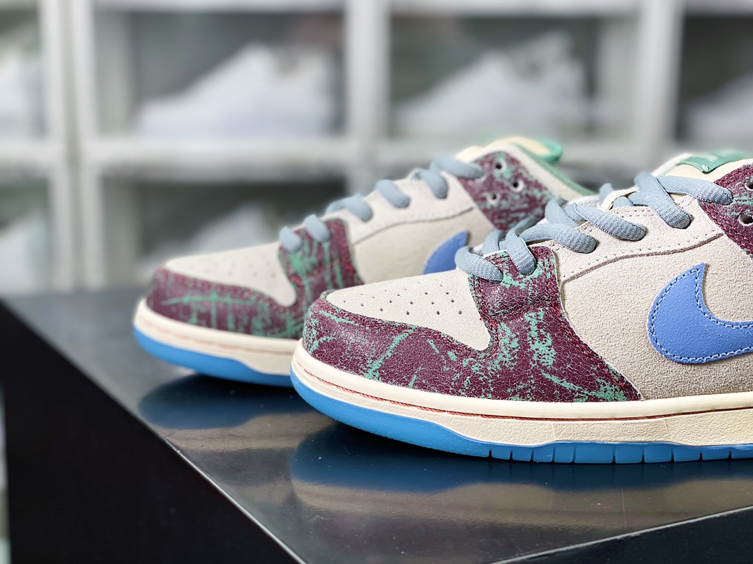 220 Crenshaw Skate Club x 【Nike】 SB Dunk Low Pro"Multi-Color"扣篮系列低帮板鞋“浅灰天蓝酒红绿”FN4193-100