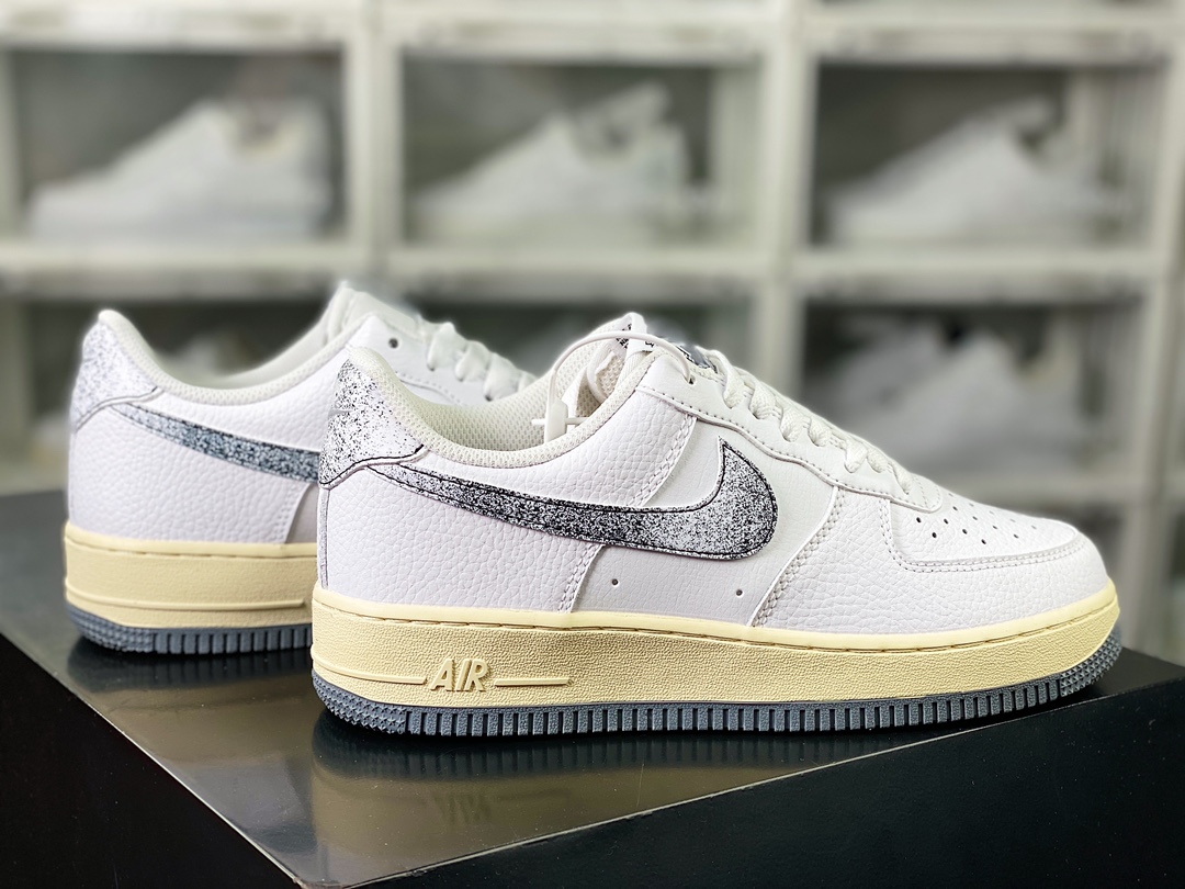 Air Force 1’07 Low LX”50 Years Of Hip-Hop”空军一号经典低帮板鞋“皮革白黑银渐变钩子”DV7183-100