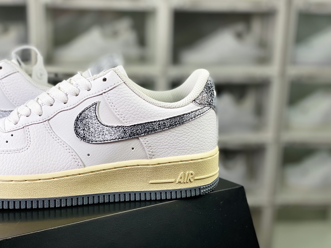 Air Force 1’07 Low LX”50 Years Of Hip-Hop”空军一号经典低帮板鞋“皮革白黑银渐变钩子”DV7183-100