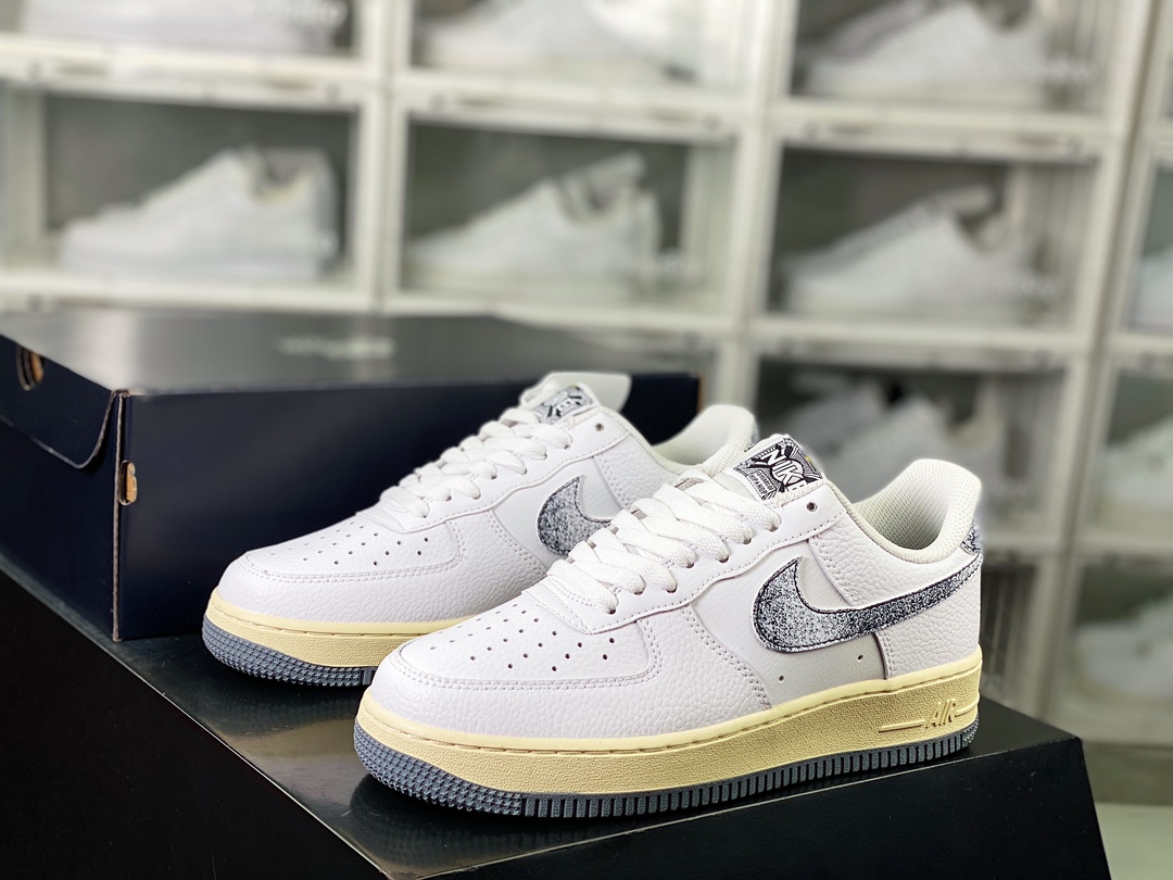 Air Force 1’07 Low LX”50 Years Of Hip-Hop”空军一号经典低帮板鞋“皮革白黑银渐变钩子”DV7183-100