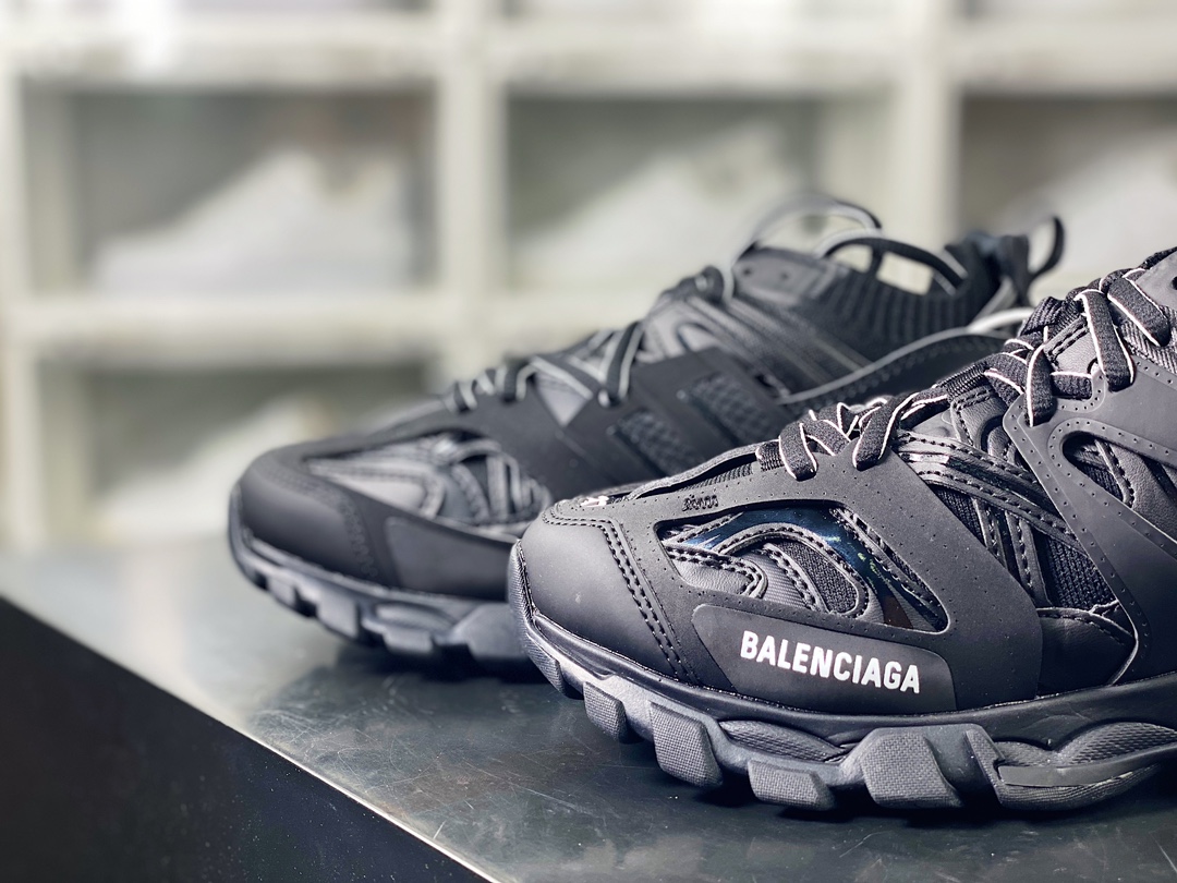 BALENCIAGA Track SOCK Trainers 3.0 knitted series low-top jogging shoes ”knitted black and white LOGO” 736328 W3SKC 0102