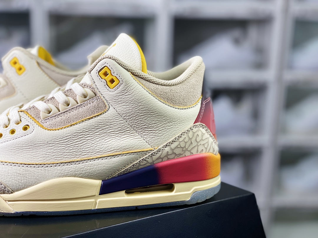 360 Air Jordan 3 Retro SP”Medellín Sunset”迈克尔篮球鞋“联名白蓝红粉紫日落渐变做旧”FN0344-901