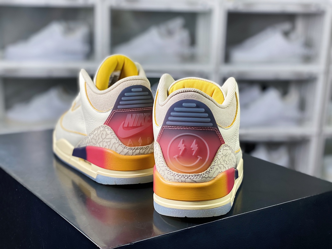 360 Air Jordan 3 Retro SP”Medellín Sunset”迈克尔篮球鞋“联名白蓝红粉紫日落渐变做旧”FN0344-901