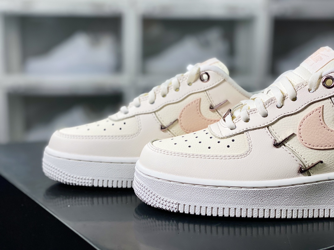 200 Wmns Air Force 1' 07 LX”Rose Gold”空军一号板鞋“米白樱花粉玫瑰金小四钩”FV8110-181