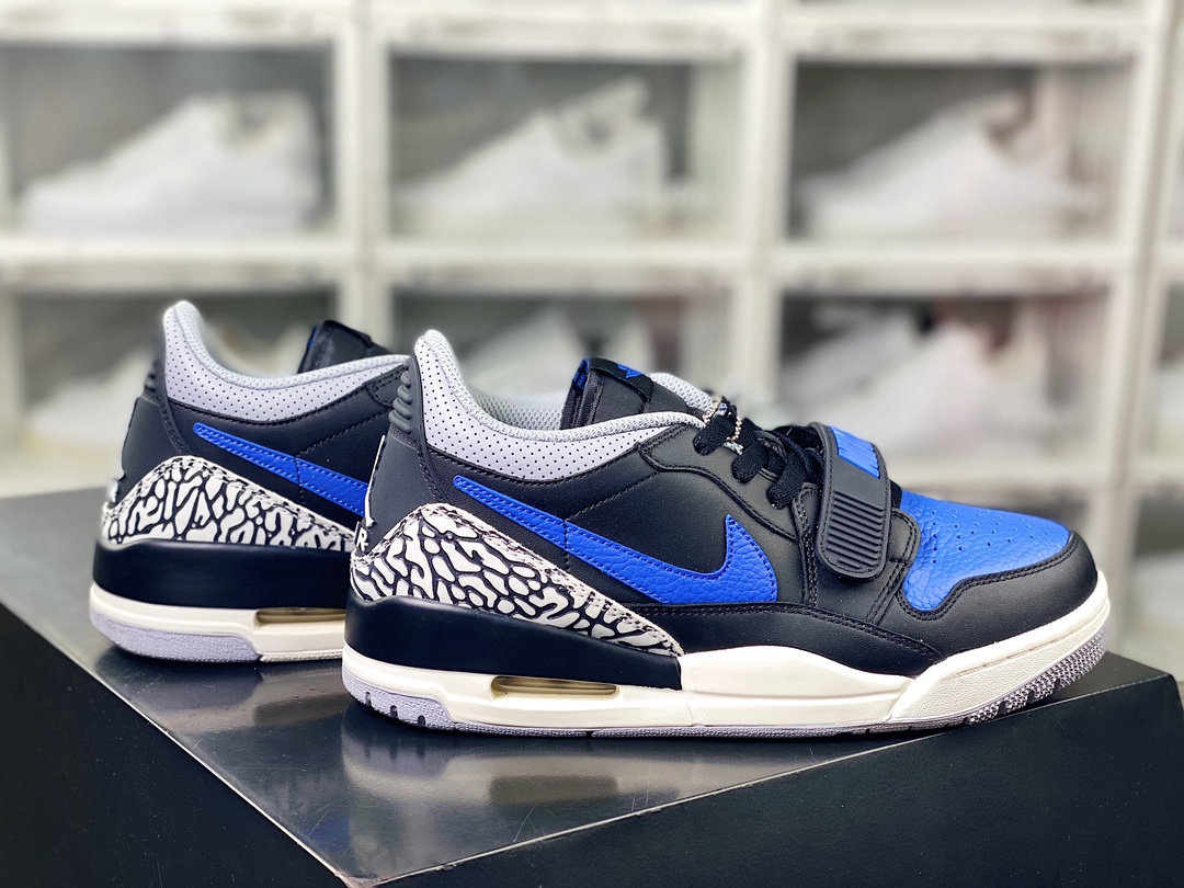 240 Air Jordan Legacy 312 Low GS”Black/Royal”乔丹篮球鞋“黑蓝赛车蓝爆裂纹”CD9054-041